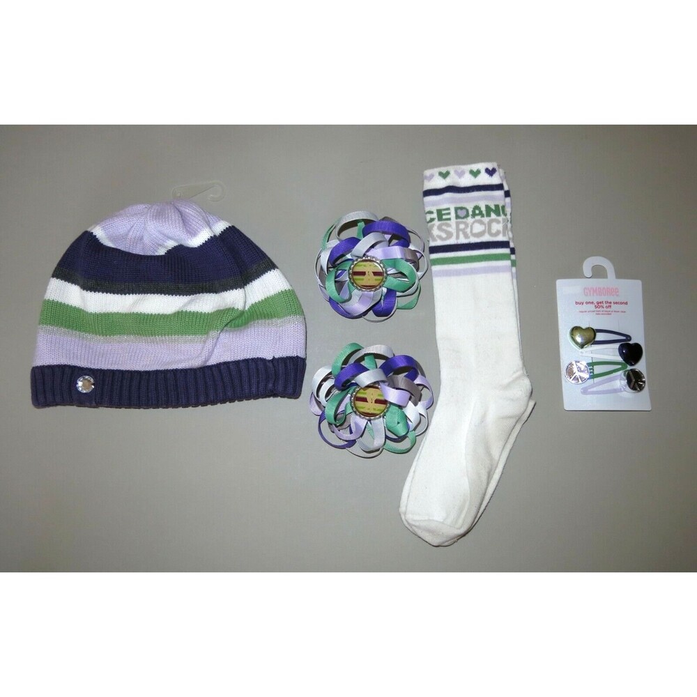 Gymboree girls Dance team sweater beret hat hair barrettes clips socks 4 5 6 7 8